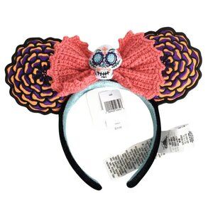 NEW Disney Authentic Original Minnie Mouse Ears Coco Crochet Dia De Los Muertos